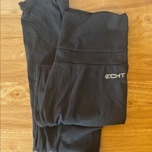 ECHT Womans Dark Blue Grey High-Rise Performance Leggings, Size S